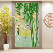 客厅走廊过道玄关装饰画竖版单幅，绿色竹林风景，竹子无框画挂画壁画