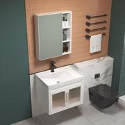 小户型挂墙式家用式太空铝浴室组合卫生间洗脸洗手盆玻璃门带镜柜