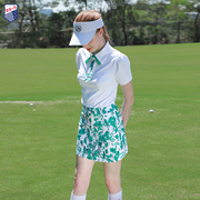 夏季zg-6高尔夫女装衣服女球服装，女套装短袖上衣，白t恤防走光短裙