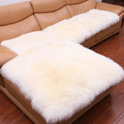 纯羊毛沙发坐垫冬季加厚真皮沙发，垫子整张羊皮，皮毛一体垫羊毛垫