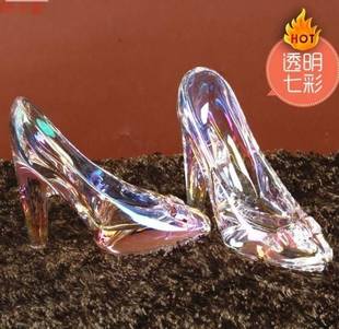 灰姑娘水晶玻璃鞋浪漫七夕送女友闺密生日，家居饰品创意情人节礼物