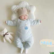 一06月婴儿衣服冬宝宝冬装棉衣套装，连身衣连体衣加厚睡衣哈衣爬服