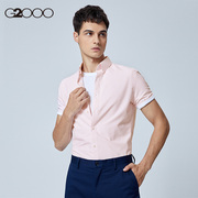 G2000男装商场同款夏季经典格纹衬衣职业百搭短袖衬衫男