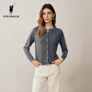 POLOWALK长袖针织衫女式25春季新品内搭毛衣通勤百搭针织开衫