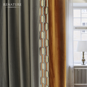 现代简约客厅天鹅绒哑光遮光丝绒，北欧复古美式轻奢华窗帘2020