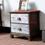 美式复古实木床头柜木质，抽屉式收纳柜客厅多功能斗.柜边角柜