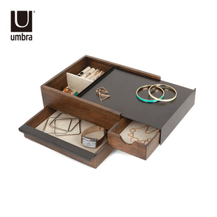 umbra欧式实木首饰收纳盒大容量戒指耳环项链手表饰品结婚梳妆台