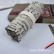 笔帘韩版纯棉帆布大容量，彩铅铅笔笔帘笔袋，364872孔