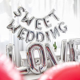 求婚表白结婚用品love，字母铝膜气球婚礼派对，婚房布置婚庆装饰气球