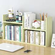 ~两层桌面书架置物架实木简易办公二层桌上双层小书架柜