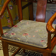 中式红木绒布椅子家具，沙发坐垫家用防滑实木，官帽餐椅太师椅圈椅垫