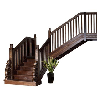 美式红橡木楼梯扶手立柱，踏步板别墅复式实木，家用上海全屋定制a01