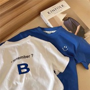 2022夏装男童T恤 韩版全棉中小童宝宝字母短袖体恤衫儿童服装
