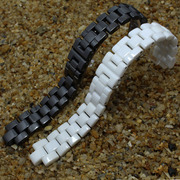 陶瓷手表配件适配女j12陶瓷，钟表带(钟表带)手，表带黑白陶瓷表链陶瓷带