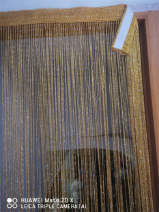 魔术贴加密银丝门帘自粘成品，流苏金色线帘客厅卧室装饰隔断帘窗帘