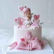 树脂贝拉公主蜜雪蛋糕摆件生日装饰网红天使娃娃饰品