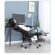 办公椅子人体工学椅办公椅可躺两用午休椅办公室椅子黑色钢制脚