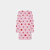 superr粉色，平纹红色不规则，波点提花圆领套头长袖针织连衣裙