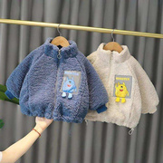 儿童外套2021年秋冬装加绒加厚宝宝冬季羊羔毛洋气(毛洋气)男女童棉衣