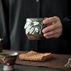 柴烧手工主人杯单杯日式志野茶盏，纯手工柴烧茶杯品茗杯杯功夫茶具