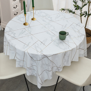 大理石pvc圆桌布，防水防油免洗防烫餐桌，垫家用茶几台布长方形盖布