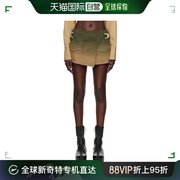 香港直邮潮奢dionlee女士绿色裹身牛仔短裙a1401r23