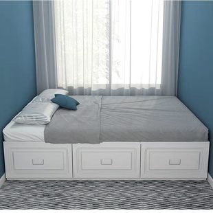 软包衣柜床一体小户型可实木板榻榻米卧室床儿童多功能储物床
