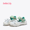 BellaLily镂空系带凉鞋女时尚魔术贴休闲鞋百搭运动鞋