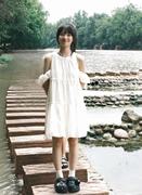 PEEKABOO自制 初恋白色连衣裙法式设计款甜美小个子挂脖中长裙