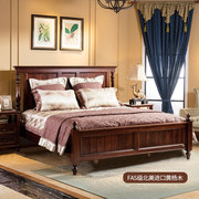 欧式美式乡村复古实木床，双人床1.8米储物床主卧田园风格全实