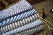 外贸单蓝色(单蓝色)系列纯棉，棉麻条纹先染纯棉面料，-衬衣儿童床品