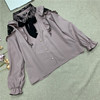 fb5-2儿童甜美蕾丝翻领荷叶，边地雷系，量产长袖领结上衣衬衫