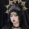 万圣节发饰暗黑风装扮cos洛丽塔，圣母光环头饰哥特式发冠