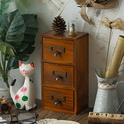 复古长方形实木，抽屉式收纳盒梳妆台桌面置物首饰饰品，整理柜子多层