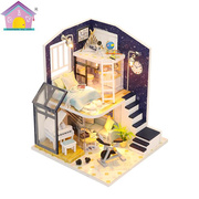 礼物手工diy小屋生日房子模型玩具制作拼装创意建筑别墅阁楼小女