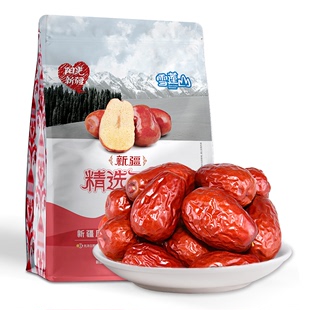 雪莲山新疆骏枣红枣子，特产四星500g和田骏枣大枣果干零食