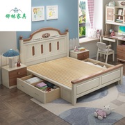 实木儿童床1.2m男孩女孩童趣床，青少年现代简约环保水性漆套房家具
