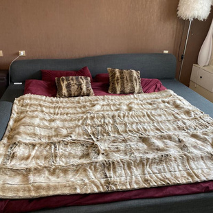 美式仿皮草加厚毛绒毯子双人沙发盖毯加绒欧式样板房秋冬床尾