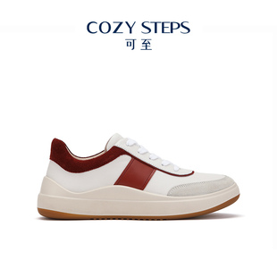 cozysteps可至时尚休闲板鞋，平底系带复古运动鞋，拼接撞色休闲鞋女