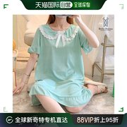 韩国直邮BELLA DONA 女士 短袖 蝴蝶结 绿色 连衣裙 睡衣 家居