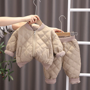 婴儿衣服秋冬季洋气加厚保暖棉服，8分体9套装10个月一岁男宝宝冬装