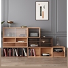 白蜡木格子柜自由组合实木书柜现代简约多功能客厅收纳柜落地矮柜