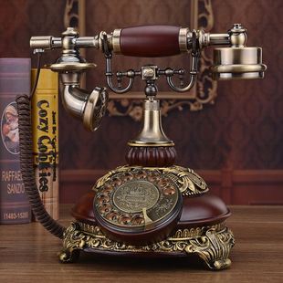 欧式仿古电话机老式转盘，复古电话机创意，时尚办公电话无线插卡座机