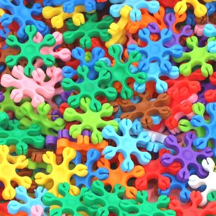 彩片积木百变塑料拼插雪花片幼儿园儿童益智桌面拼装玩具4-5-6岁
