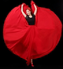 720度超大摆裙大红色雪纺半身长裙，女新疆舞舞蹈，裙跳舞半截裙子