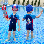 奥特曼衣服男童连体游泳衣，2023儿童速干泳衣，宝宝夏季防晒泳装