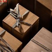 复古桐木盒正方形陶瓷，茶杯子锦盒包装盒木质礼盒，空盒子定制盒