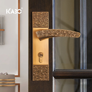 德国KABO新中式门锁室内卧室静音把手卫生间家用现代实木房门锁具