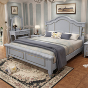 轻奢美式床1.8m实木皮床，1.5z米软靠双人床，简约现代主卧室储物婚
