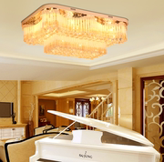 大气欧式客厅水晶灯长方形LED卧室灯餐厅现代简约吸顶灯法式灯具